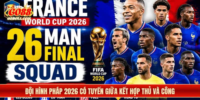 Đội hình pháp 2026 có tuyến giữa kết hợp thủ và công