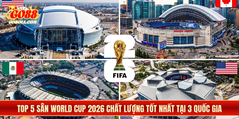 Top 5 Sân World Cup 2026 Chất Lượng Tốt Nhất Tại 3 Quốc Gia